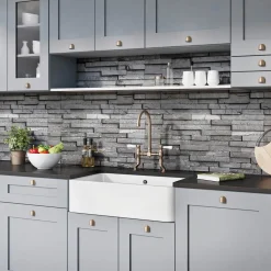 Blanco Villae Belfast Farmhouse Extra Large 1 Bowl Crystal Gloss White Ceramic Kitchen Sink & Waste - 795 x 460mm