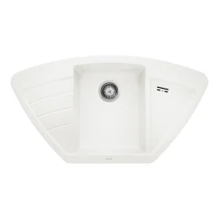 Blanco Zia 9 E Corner 1 Bowl Inset Silgranit Composite Kitchen Sink & Waste with Reversible Drainer - 930 x 510mm