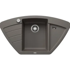 Blanco Zia 9 E Corner 1 Bowl Inset Silgranit Composite Kitchen Sink & Waste with Reversible Drainer - 930 x 510mm