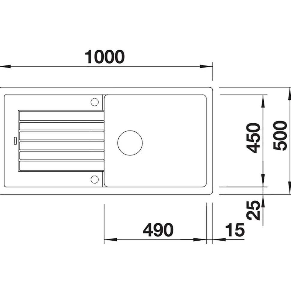 Blanco Zia XL 6 S 1 Bowl Inset Silgranit Composite Kitchen Sink & Waste with Reversible Drainer - 1000 x 500mm