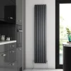 Brenton Flat Double Panel Vertical Radiator - 1800mm x 360mm - Anthracite