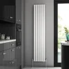 Brenton Flat Double Panel Vertical Radiator - 1800 x 360mm - White