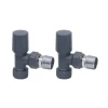 Brenton 15mm Angled Manual Radiator Valves - Anthracite