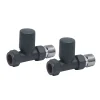 Brenton 15mm Straight Manual Radiator Valves - Anthracite