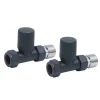Brenton 15mm Straight Manual Radiator Valves - Carbon Anthracite
