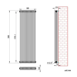 Brenton Olympus Vertical Column Radiator - White