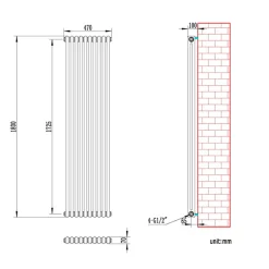Brenton Olympus Vertical Column Radiator - Anthracite