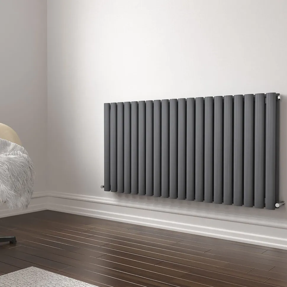 Brenton Oval Double Panel Horizontal Radiator - 600 x 1200mm