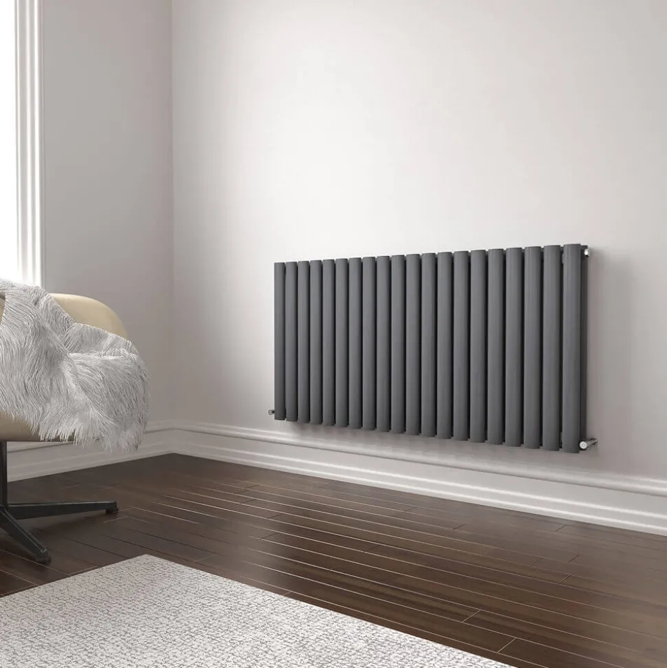 Brenton Oval Double Panel Horizontal Radiator - 600 x 1200mm