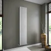 Brenton Oval Double Panel Vertical Radiator - White - 1800 x 360mm