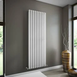 Brenton Oval Double Panel Vertical Radiator - White - 1800 x 600mm