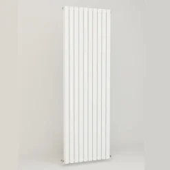Brenton Oval Double Panel Vertical Radiator - White - 1800 x 600mm