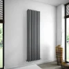 Brenton Oval Double Panel Vertical Radiator - Anthracite - 1800 x 480mm