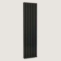 Brenton Oval Double Panel Vertical Radiator - Anthracite - 1800 x 480mm