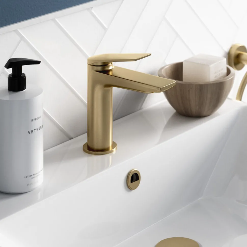 Britton Bathrooms Greenwich Mono Basin Mixer Tap - Brushed Brass