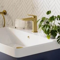 Britton Bathrooms Greenwich Mono Basin Mixer Tap - Brushed Brass