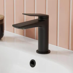 Britton Bathrooms Greenwich Mono Basin Mixer Tap - Matt Black