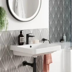 Britton Bathrooms Greenwich Mono Basin Mixer Tap - Matt Black