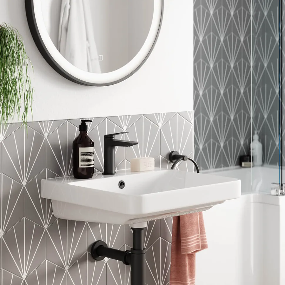 Britton Bathrooms Greenwich Mono Basin Mixer Tap - Matt Black