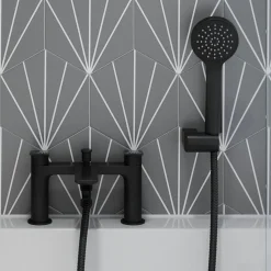 Britton Bathrooms Greenwich Bath Shower Mixer Tap - Matt Black