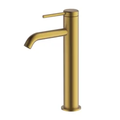 Britton Bathrooms Hoxton Slim Tall Basin Mixer Tap - Brushed Brass