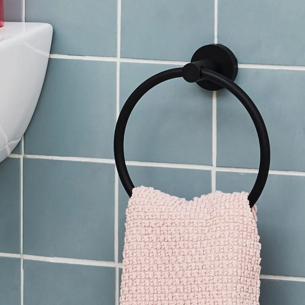 Britton Bathrooms Hoxton Towel Ring - Matt Black