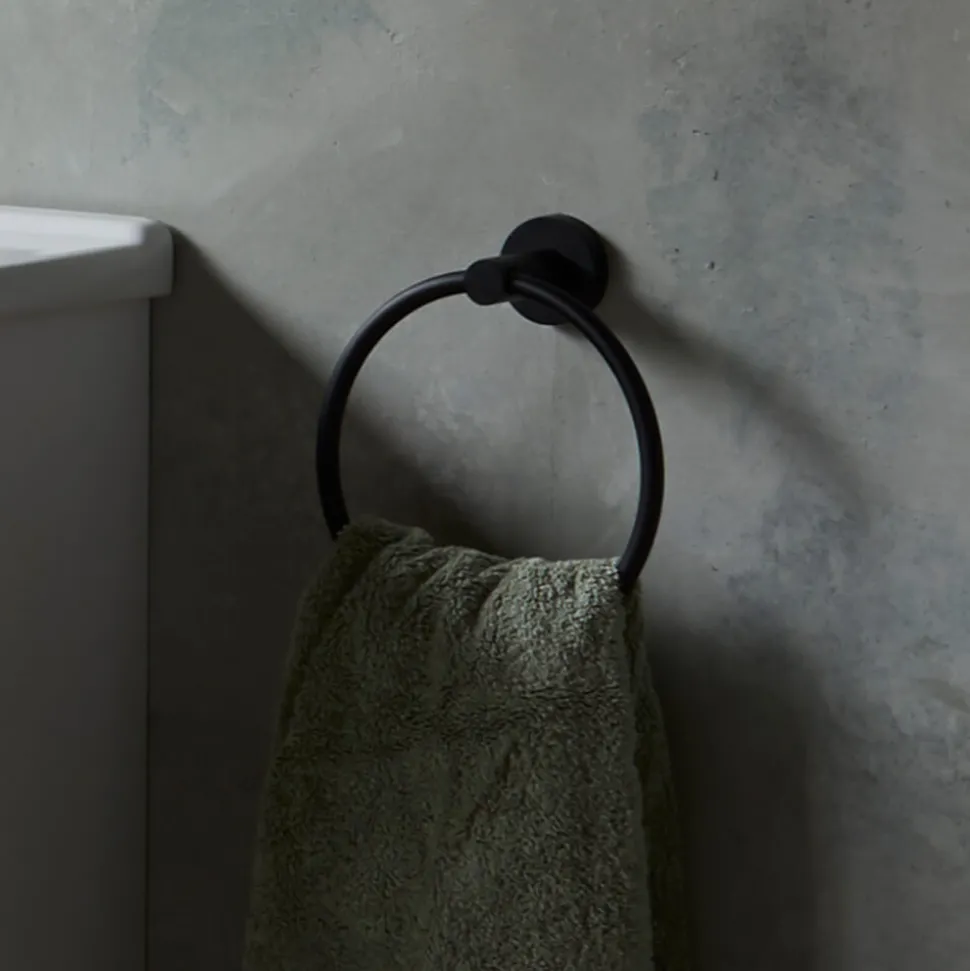 Britton Bathrooms Hoxton Towel Ring - Matt Black