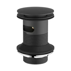 Britton Bathrooms Slotted Basin Waste - Matt Black