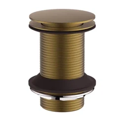 Britton Bathrooms Unslotted Basin Waste - Brushed Brass