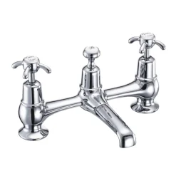 Burlington Anglesey Bridge Basin Mixer Tap with Swivel Spout & Waste