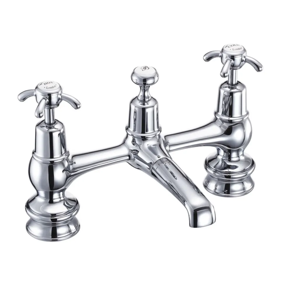 Burlington Anglesey Bridge Basin Mixer Tap with Swivel Spout & Waste