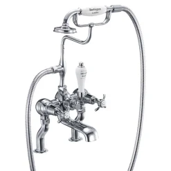 Burlington Anglesey Deck Mounted Bath Shower Mixer with Straight Valves