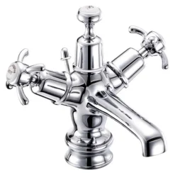 Burlington Anglesey Regent Basin Mixer Tap with High Central Indice & Waste