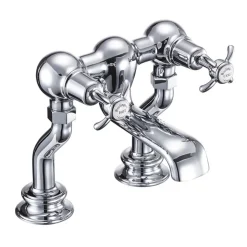 Burlington Anglesey Regent Deck Mounted Bath Filler Tap with Straight Valves