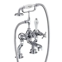 Burlington Anglesey Regent Tall Deck Mounted Bath Shower Mixer with Straight Valves