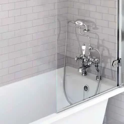 Burlington Anglesey Regent Tall Deck Mounted Bath Shower Mixer with Straight Valves