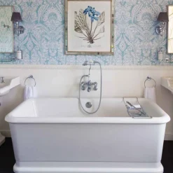 Burlington Anglesey Wall Mounted Bath Shower Mixer with Straight Valves & S Adjuster