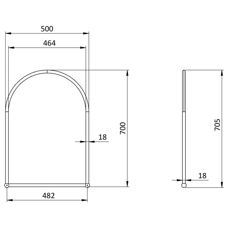 Burlington Arched Framed Mirror 500 x 700mm