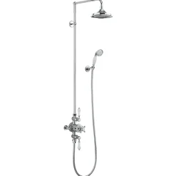 Burlington Avon Exposed Thermostatic Shower Kit with AirBurst Shower Head & Ceramic Handle Handset