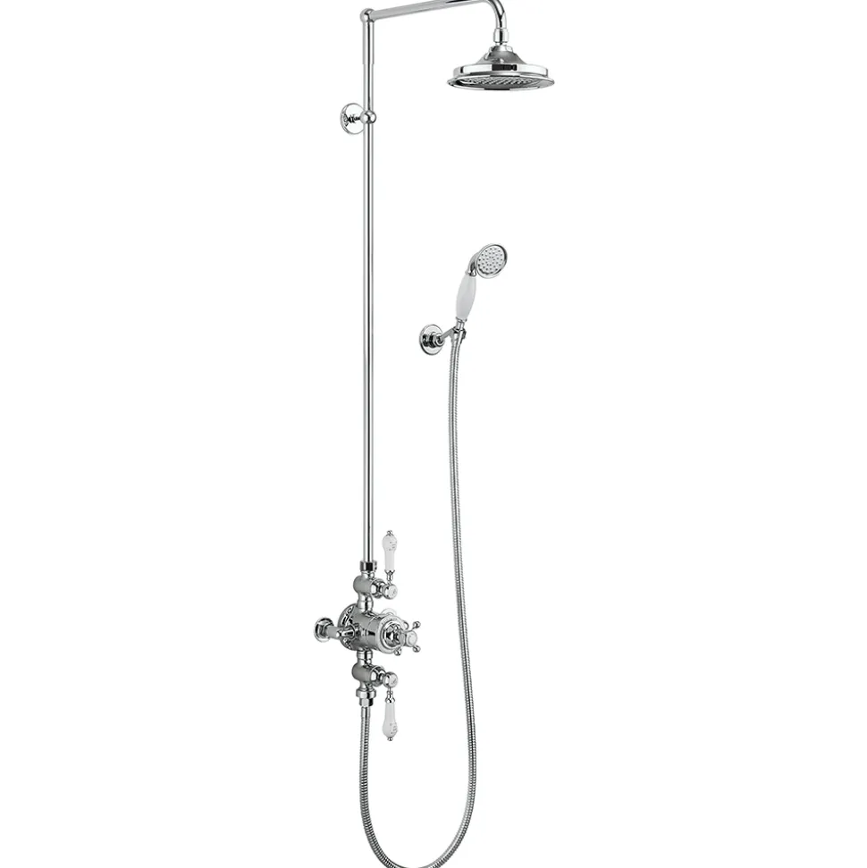 Burlington Avon Exposed Thermostatic Shower Kit with AirBurst Shower Head & Ceramic Handle Handset