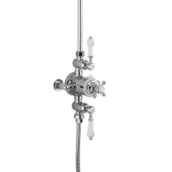Burlington Avon Exposed Thermostatic Shower Kit with AirBurst Shower Head & Ceramic Handle Handset