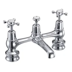 Burlington Claremont Bridge Basin Mixer Tap with Swivel Spout & Waste