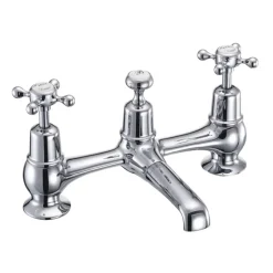 Burlington Claremont Bridge Basin Mixer Tap with Swivel Spout & Waste