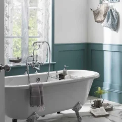 Burlington Claremont Deck Mounted Bath Shower Mixer with Straight Valves