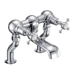 Burlington Claremont Deck Mounted Bath Filler Tap with Straight Valves