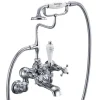Burlington Claremont Regent Tall Wall Mounted Bath Shower Mixer with Straight Valves