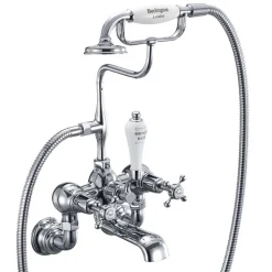 Burlington Claremont Regent Tall Wall Mounted Bath Shower Mixer with Straight Valves