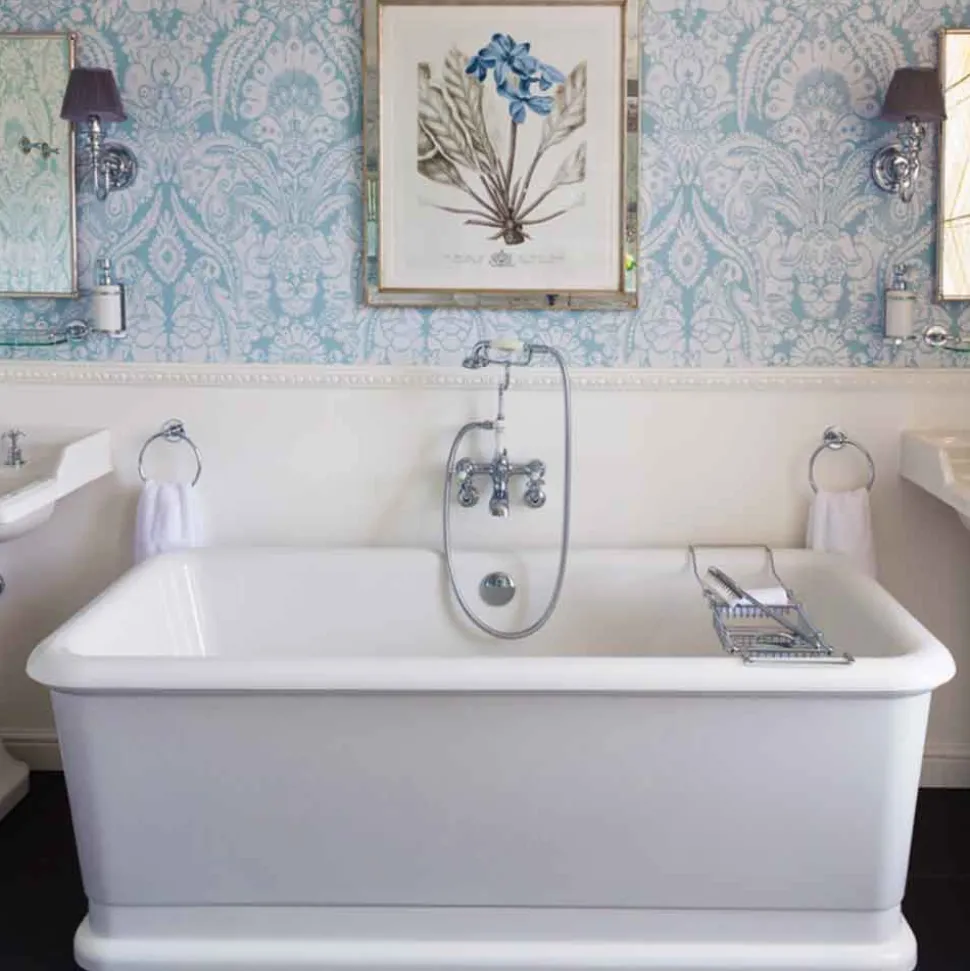 Burlington Claremont Regent Tall Wall Mounted Bath Shower Mixer with Straight Valves