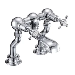 Burlington Claremont Regent Deck Mounted Bath Filler Tap with Straight Valves