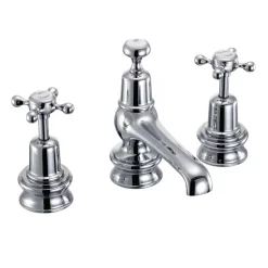 Burlington Claremont 3 Tap Hole Basin Mixer with Pop-up Waste